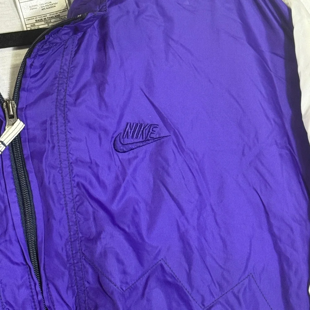 Vintage Nike Windbreaker Jacket Purple White Colorblock‎ Womens Medium